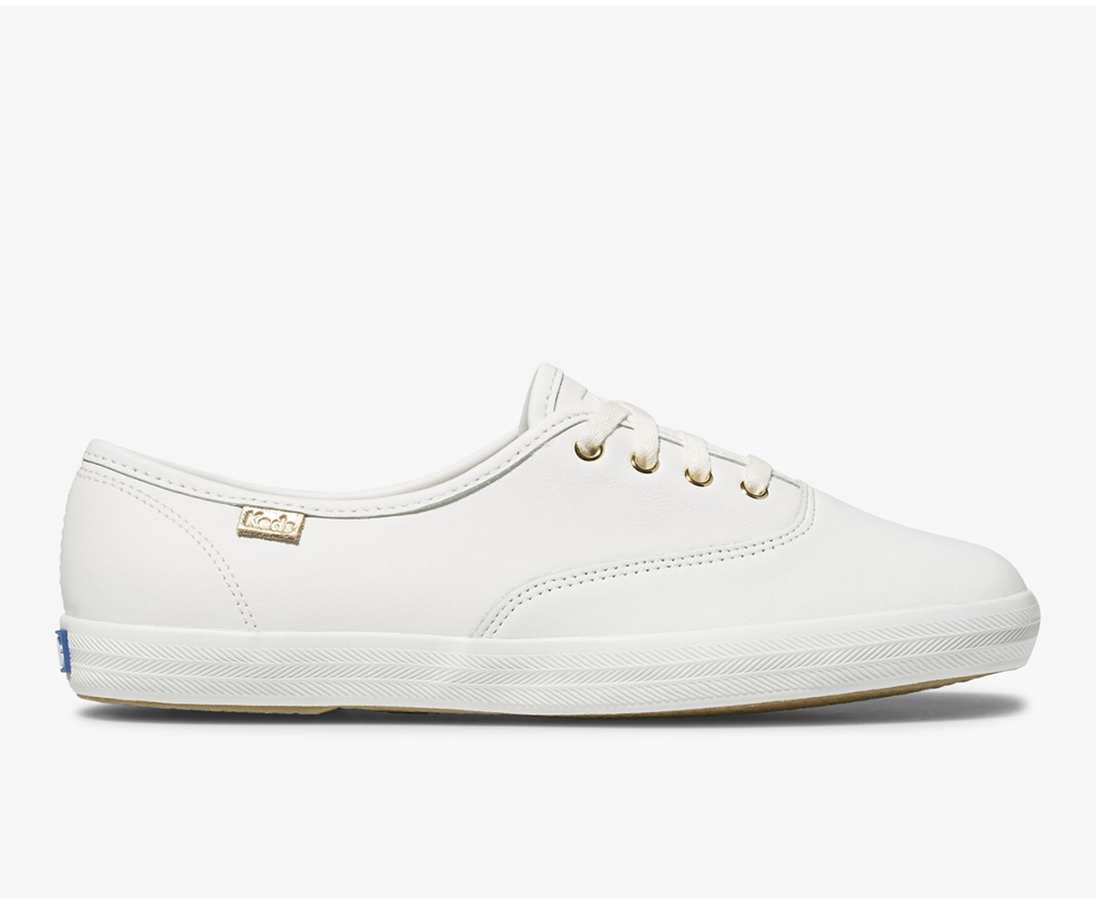 Keds Sneaker Damen Weiß - Champion Luxe Leder - OPF-840326